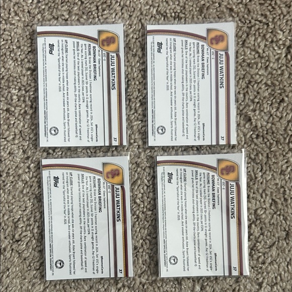 USC JuJu Watkins 4 card lot Topps Bowman U - Picture 2 of 2
